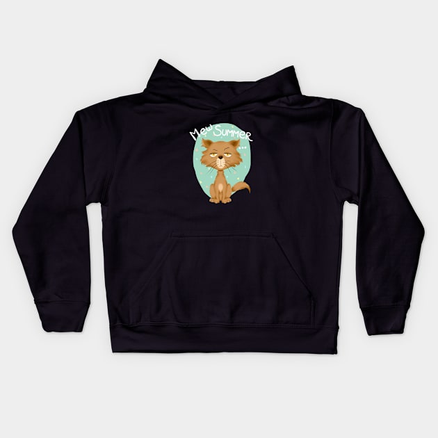 Summer Cat Style Kids Hoodie by Hameo Art